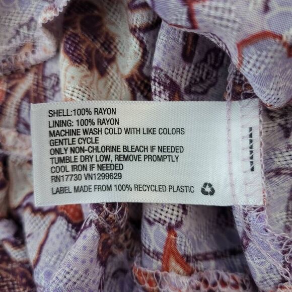 Knox Rose Womens Tiered Midi Dress Size Small Purple Floral Cottagecore Boho NWT - Picture 6 of 8